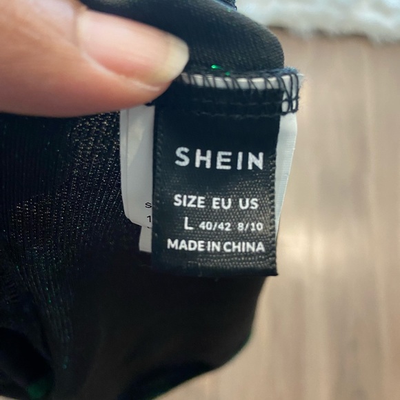 SHEIN Elegant Shimmer bodysuit in green - Picture 7 of 9